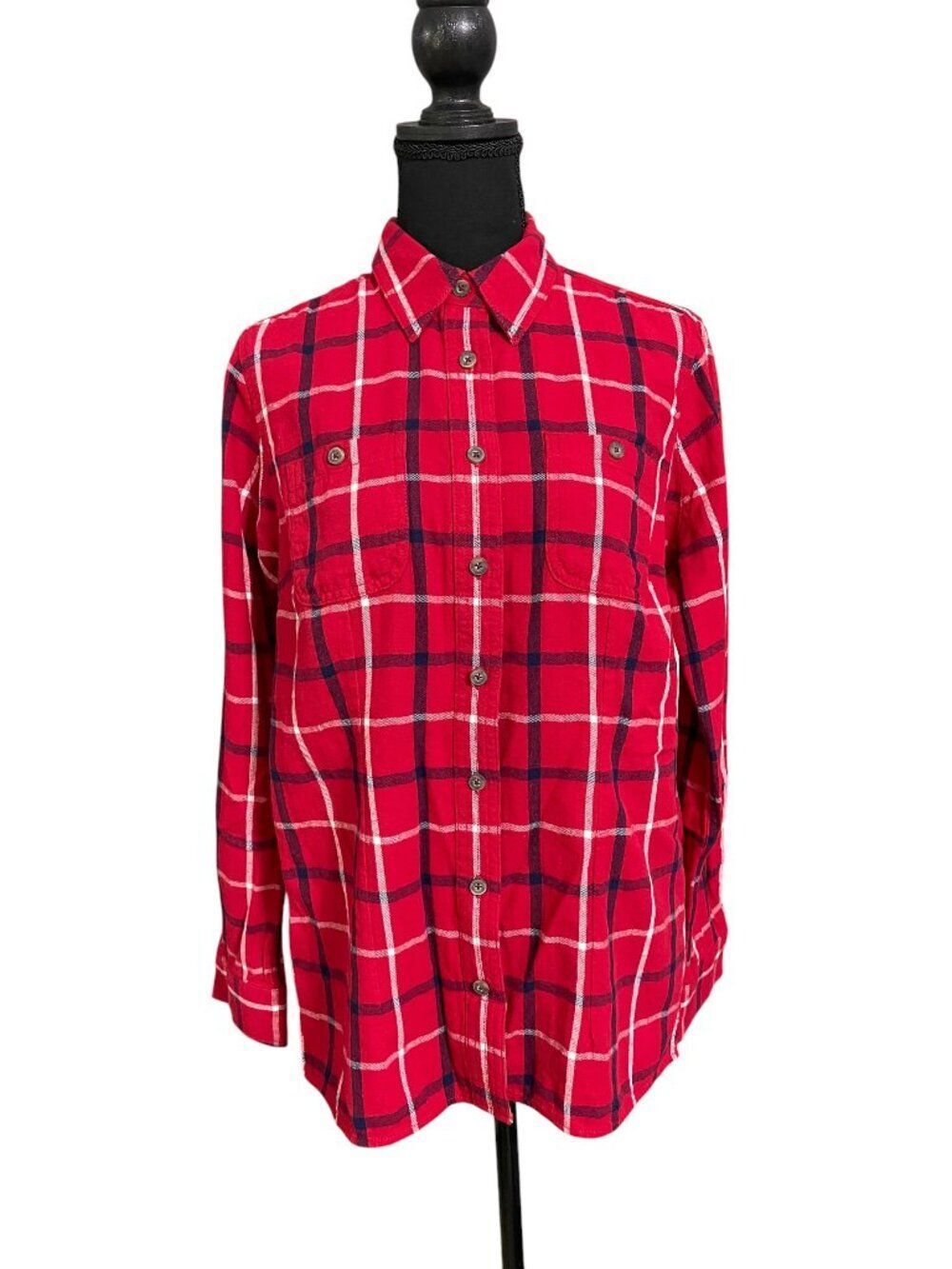 Duluth Reading Co Men’s Red Plaid Flannel Button Down Shirt